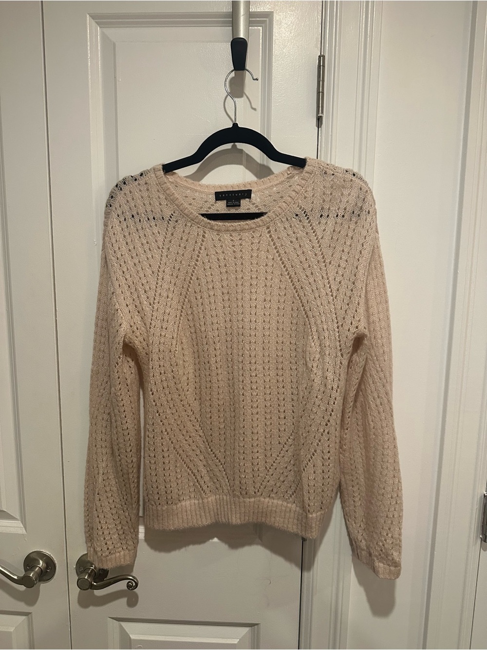 Sanctuary Open-Knit Cream Blush Sweater -Size Women’s Small Pullover